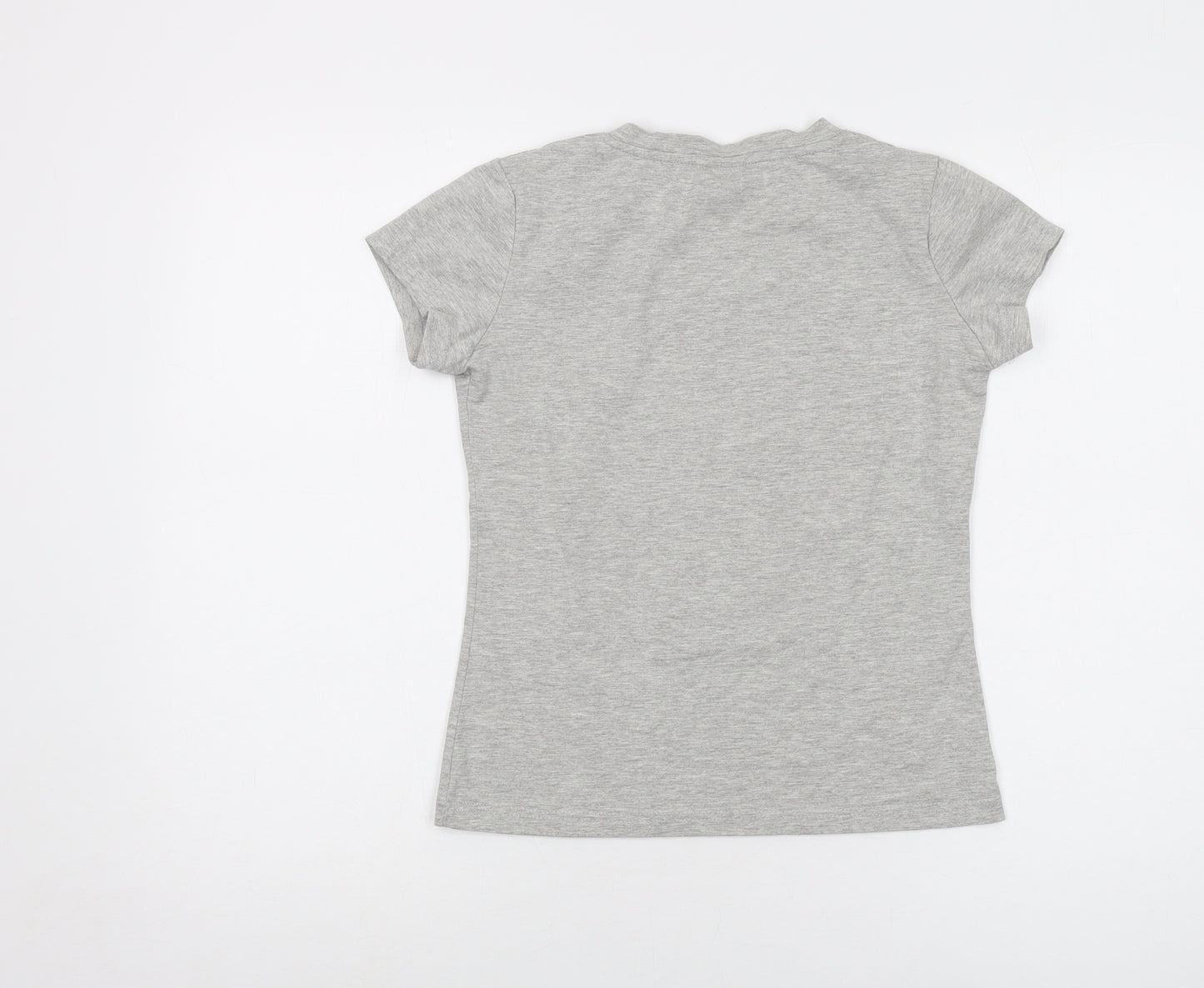 Aussie Womens Grey Cotton Basic T-Shirt Size M V-Neck