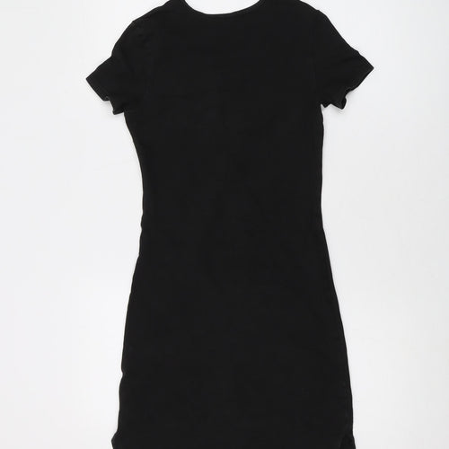 PUMA Womens Black Cotton T-Shirt Dress Size 6 Crew Neck Pullover