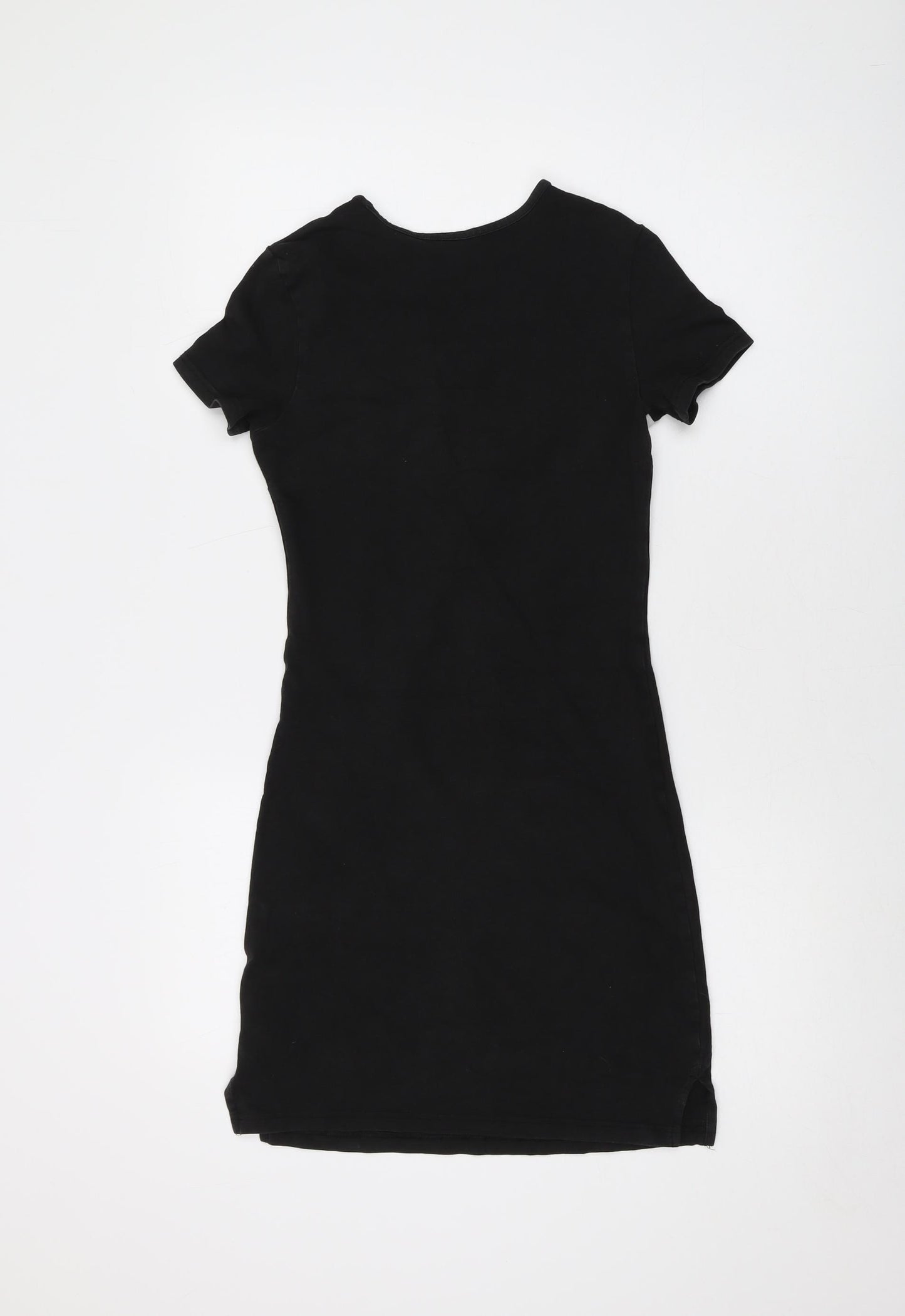 PUMA Womens Black Cotton T-Shirt Dress Size 6 Crew Neck Pullover