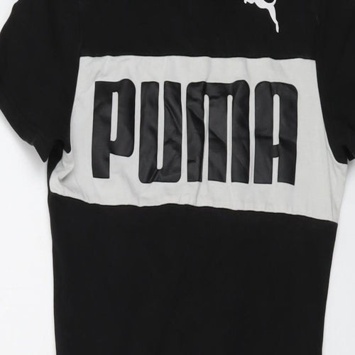 PUMA Womens Black Cotton T-Shirt Dress Size 6 Crew Neck Pullover