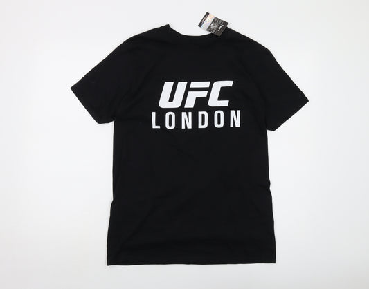 UFC Mens Black Cotton T-Shirt Size M Crew Neck