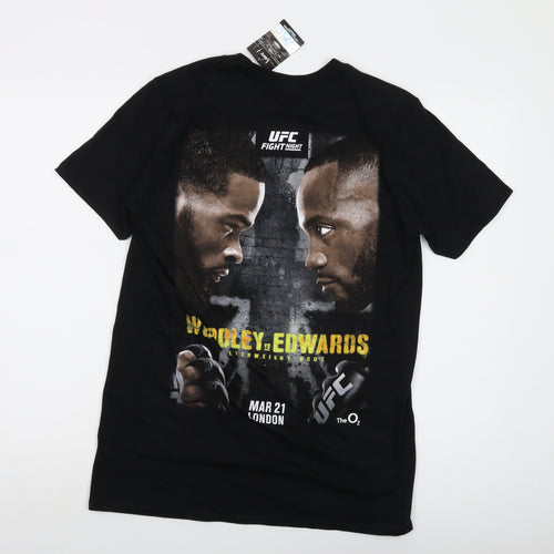 UFC Mens Black Cotton T-Shirt Size M Crew Neck