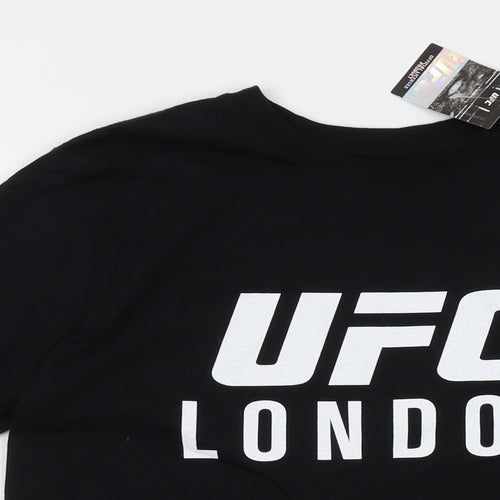 UFC Mens Black Cotton T-Shirt Size M Crew Neck