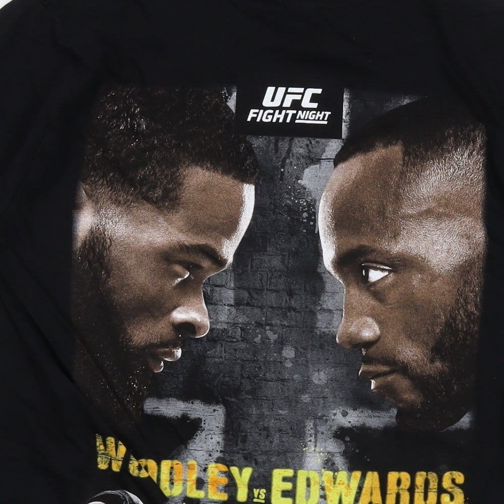 UFC Mens Black Cotton T-Shirt Size M Crew Neck