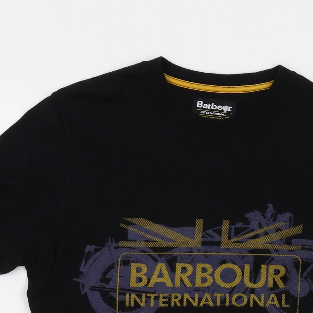 Barbour Mens Black Cotton T-Shirt Size S Crew Neck