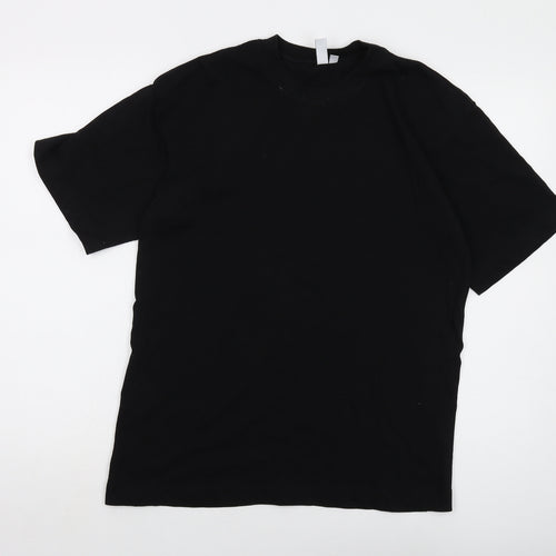 & Other Stories Mens Black Cotton T-Shirt Size XS Crew Neck