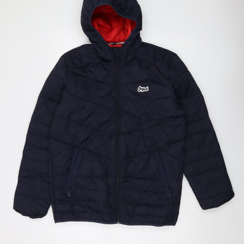 JACK & JONES Mens Blue Puffer Jacket Jacket Size S Zip