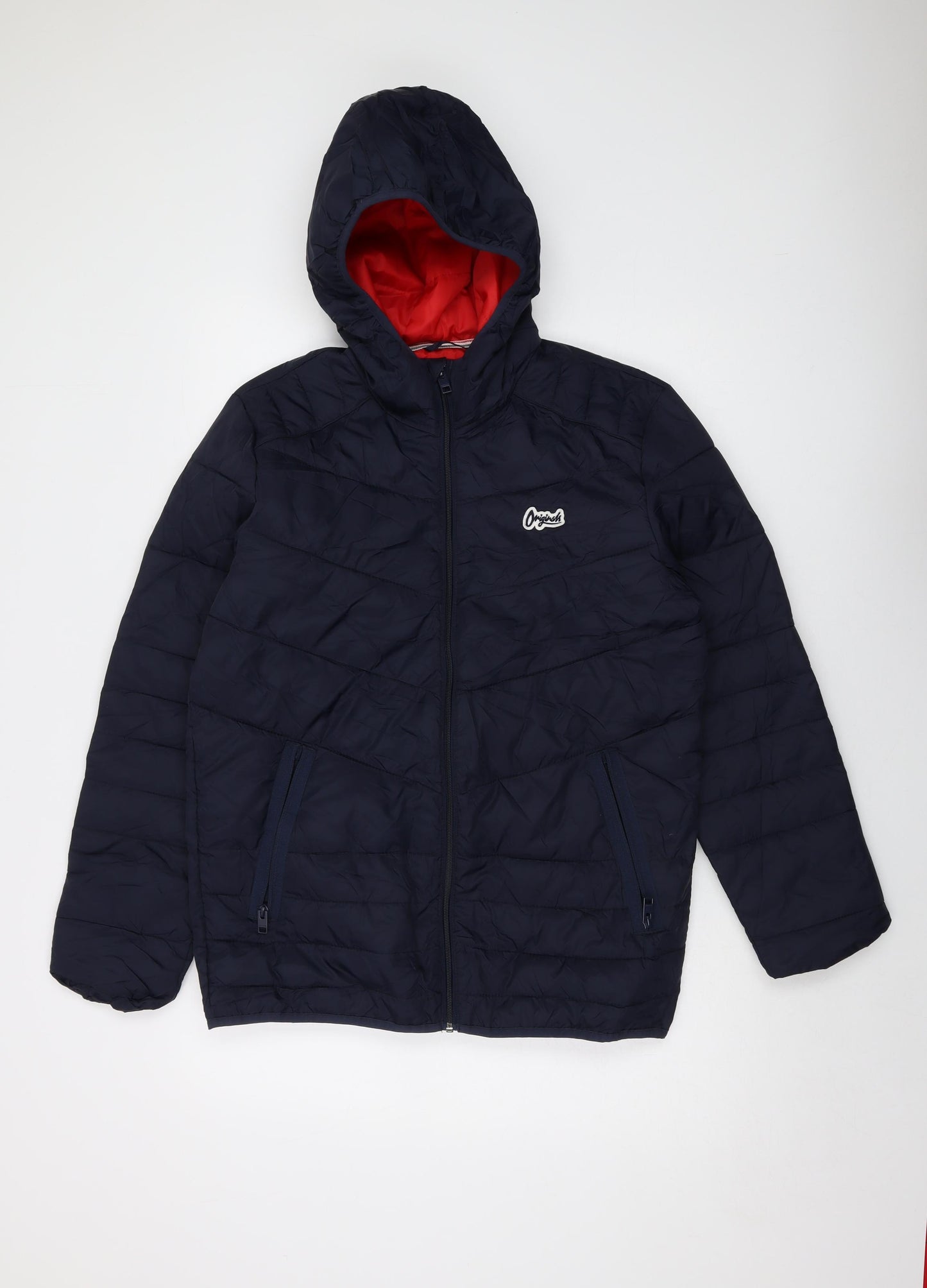 JACK & JONES Mens Blue Puffer Jacket Jacket Size S Zip