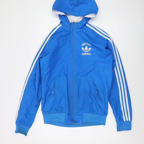 adidas Mens Blue Jacket Size S Zip - Vintage