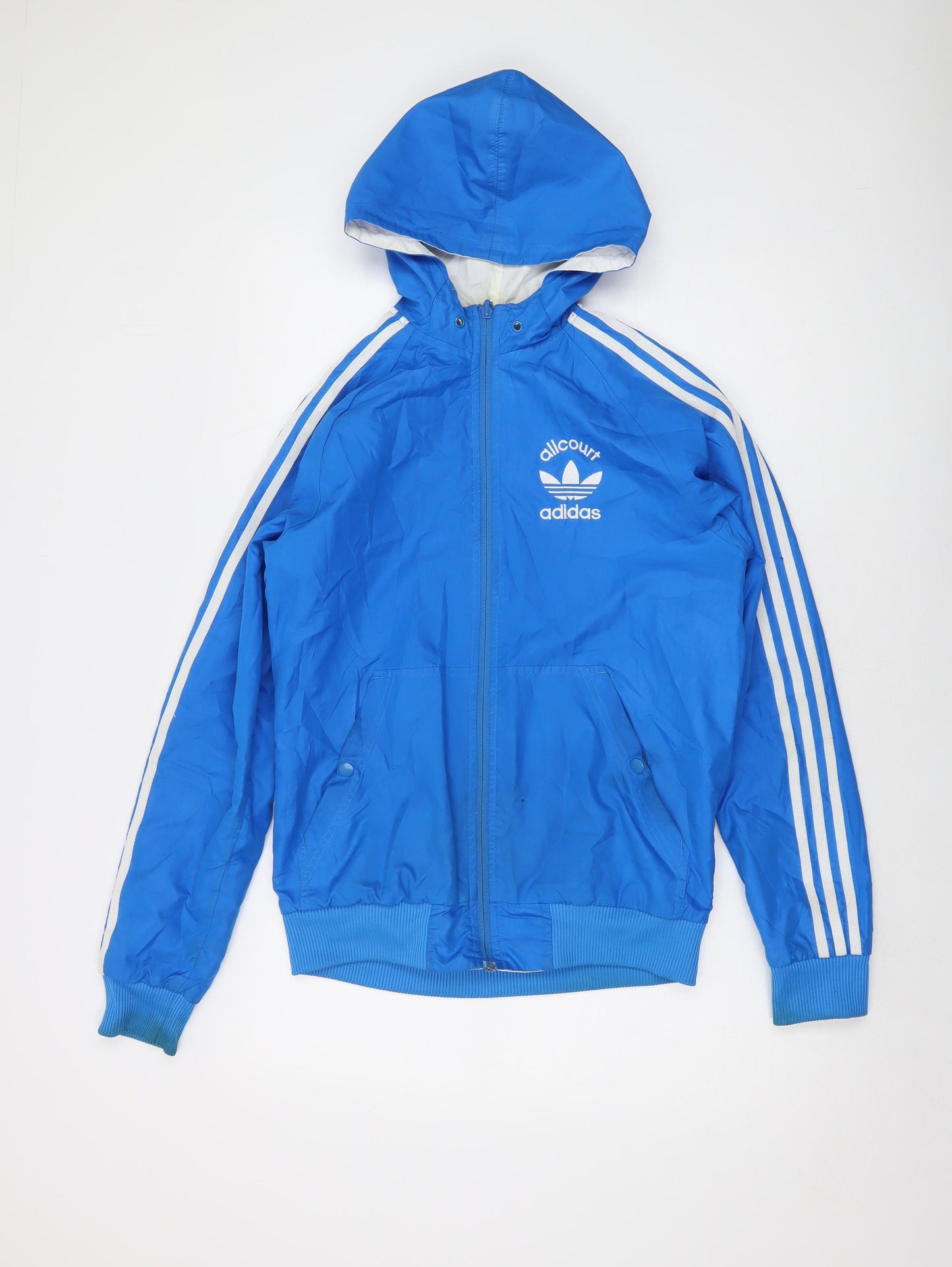 adidas Mens Blue Jacket Size S Zip - Vintage