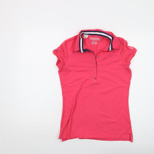 Tribord Womens Pink Cotton Basic Polo Size XS Collared