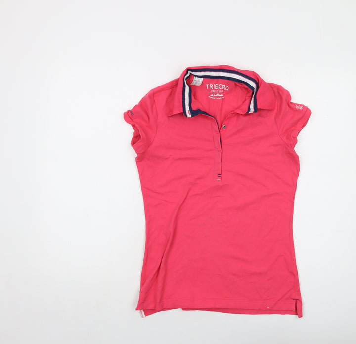 Tribord Womens Pink Cotton Basic Polo Size XS Collared