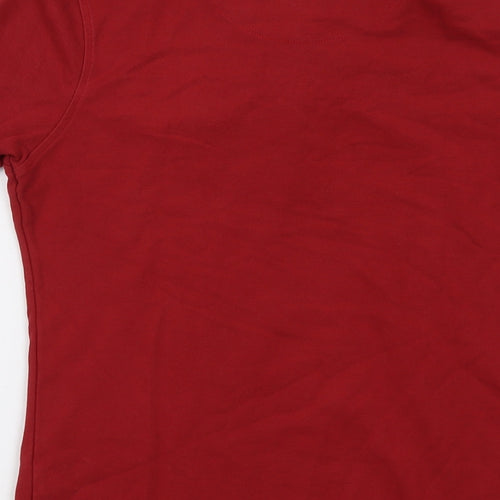 Modern Basic Womens Red Cotton Basic Polo Size M Collared