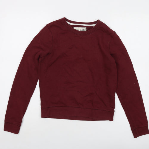 Jack Wills Womens Red Cotton Pullover Sweatshirt Size 8 Pullover