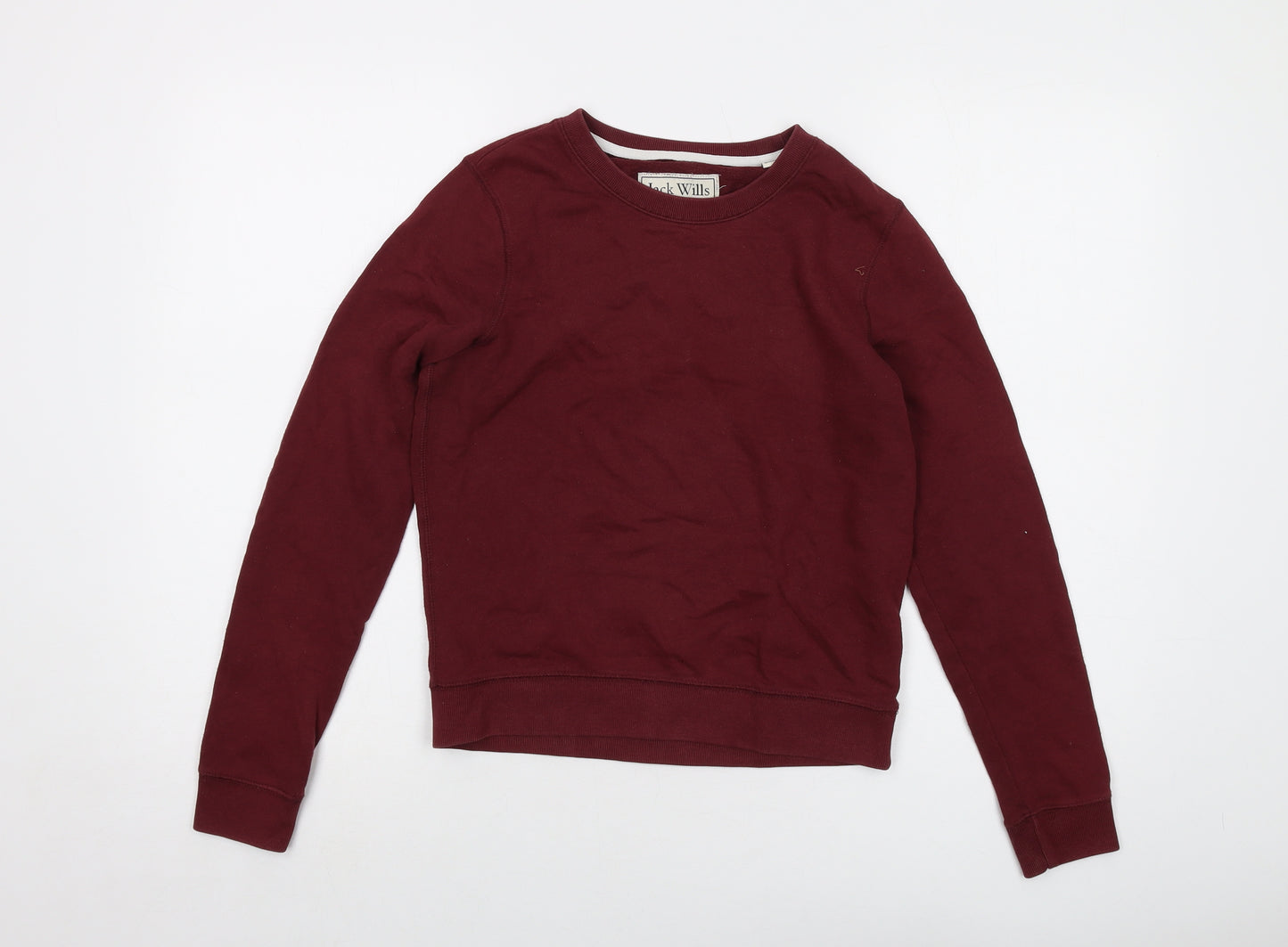 Jack Wills Womens Red Cotton Pullover Sweatshirt Size 8 Pullover