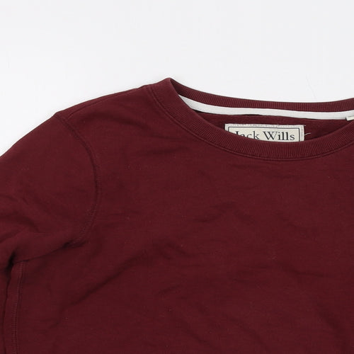 Jack Wills Womens Red Cotton Pullover Sweatshirt Size 8 Pullover