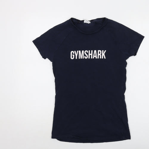 Gymshark Womens Blue Cotton Basic T-Shirt Size S Round Neck