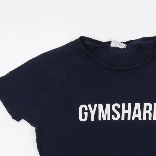 Gymshark Womens Blue Cotton Basic T-Shirt Size S Round Neck