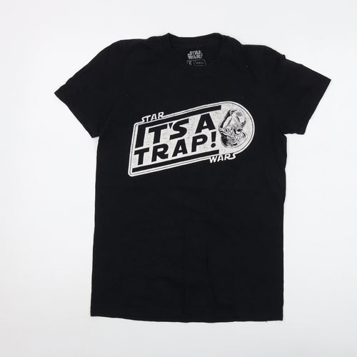 Star Wars Mens Black Cotton T-Shirt Size S Crew Neck