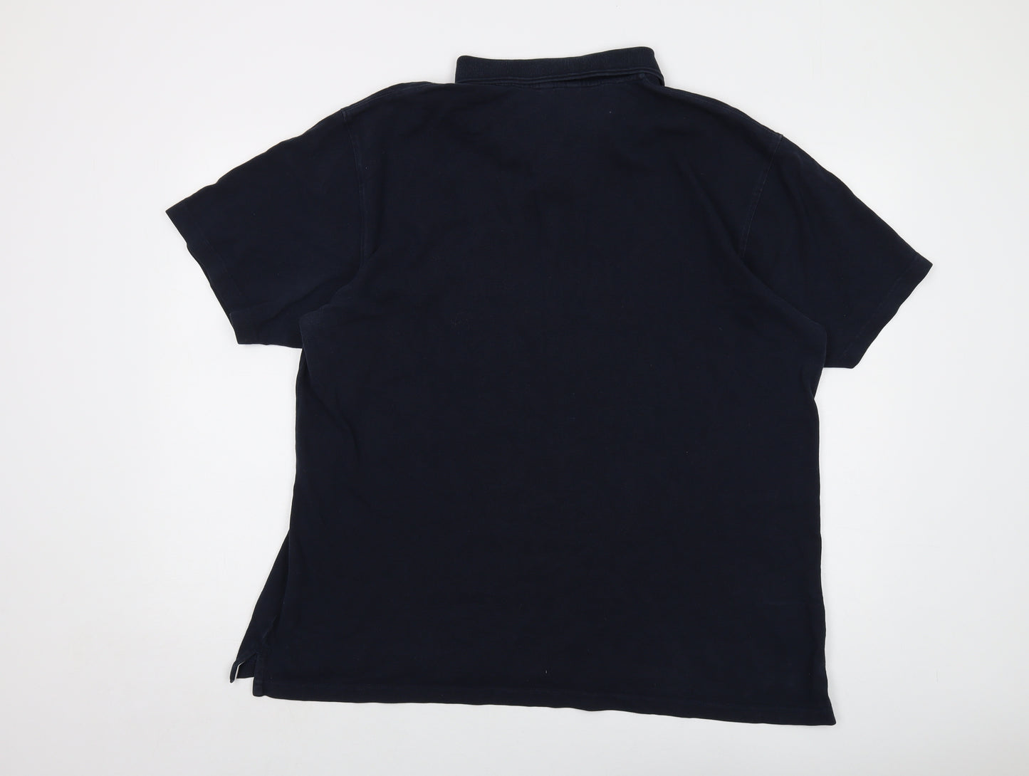 Cotton Traders Mens Blue Cotton Polo Size XL Collared Button