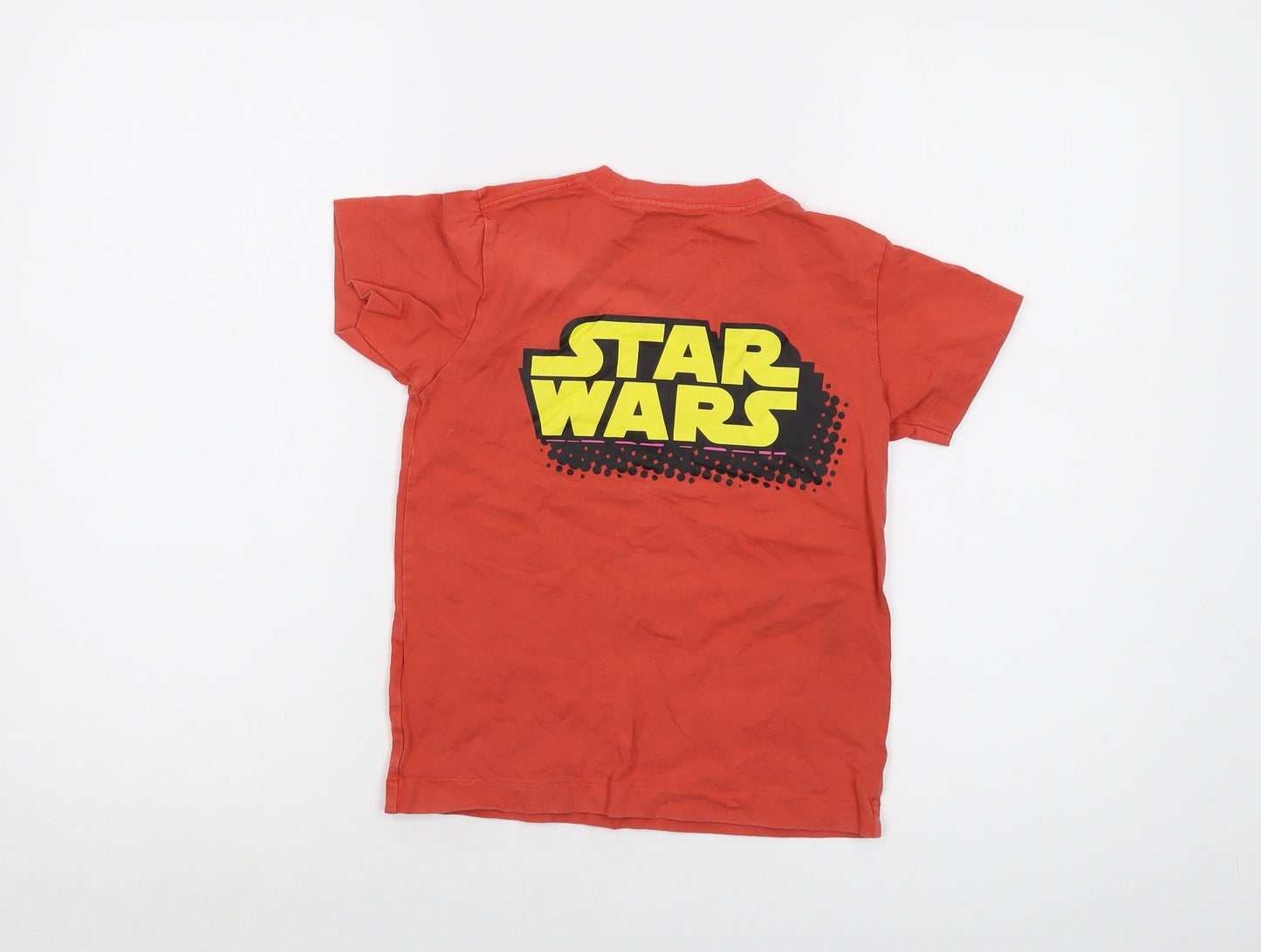 Star Wars Girls Orange Cotton Basic T-Shirt Size 5-6 Years Crew Neck Pullover