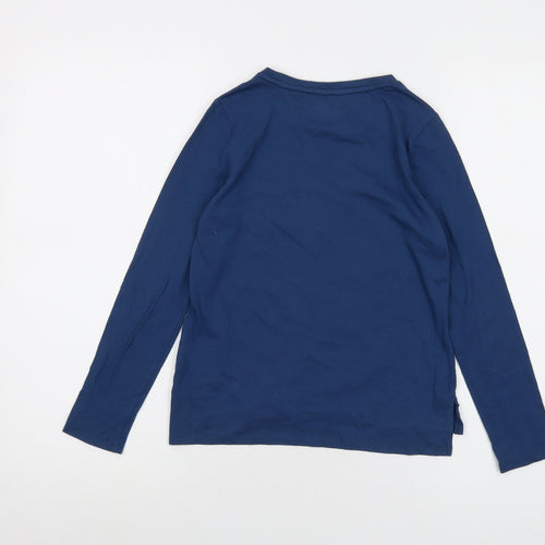 Gap Girls Blue Cotton Basic T-Shirt Size 8-9 Years Round Neck Pullover