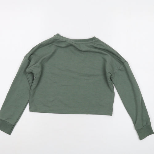 Friends Girls Green Cotton Pullover Sweatshirt Size 9-10 Years Pullover
