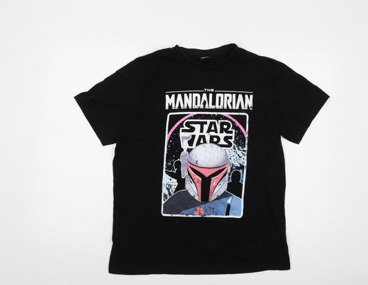 Star Wars Mens Black Cotton T-Shirt Size M Crew Neck