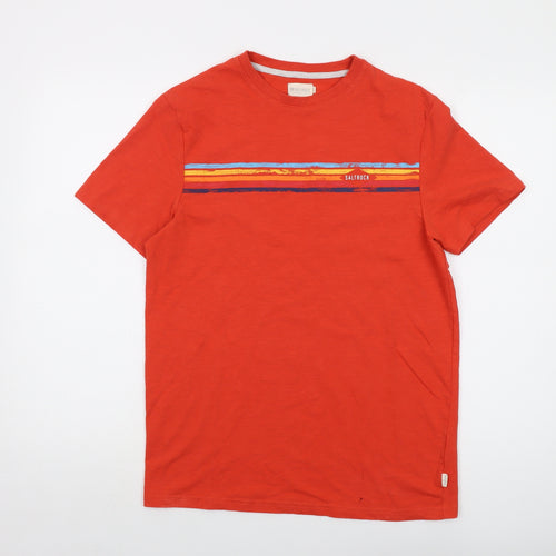 Saltrock Mens Orange Cotton T-Shirt Size M Crew Neck