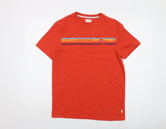 Saltrock Mens Orange Cotton T-Shirt Size M Crew Neck