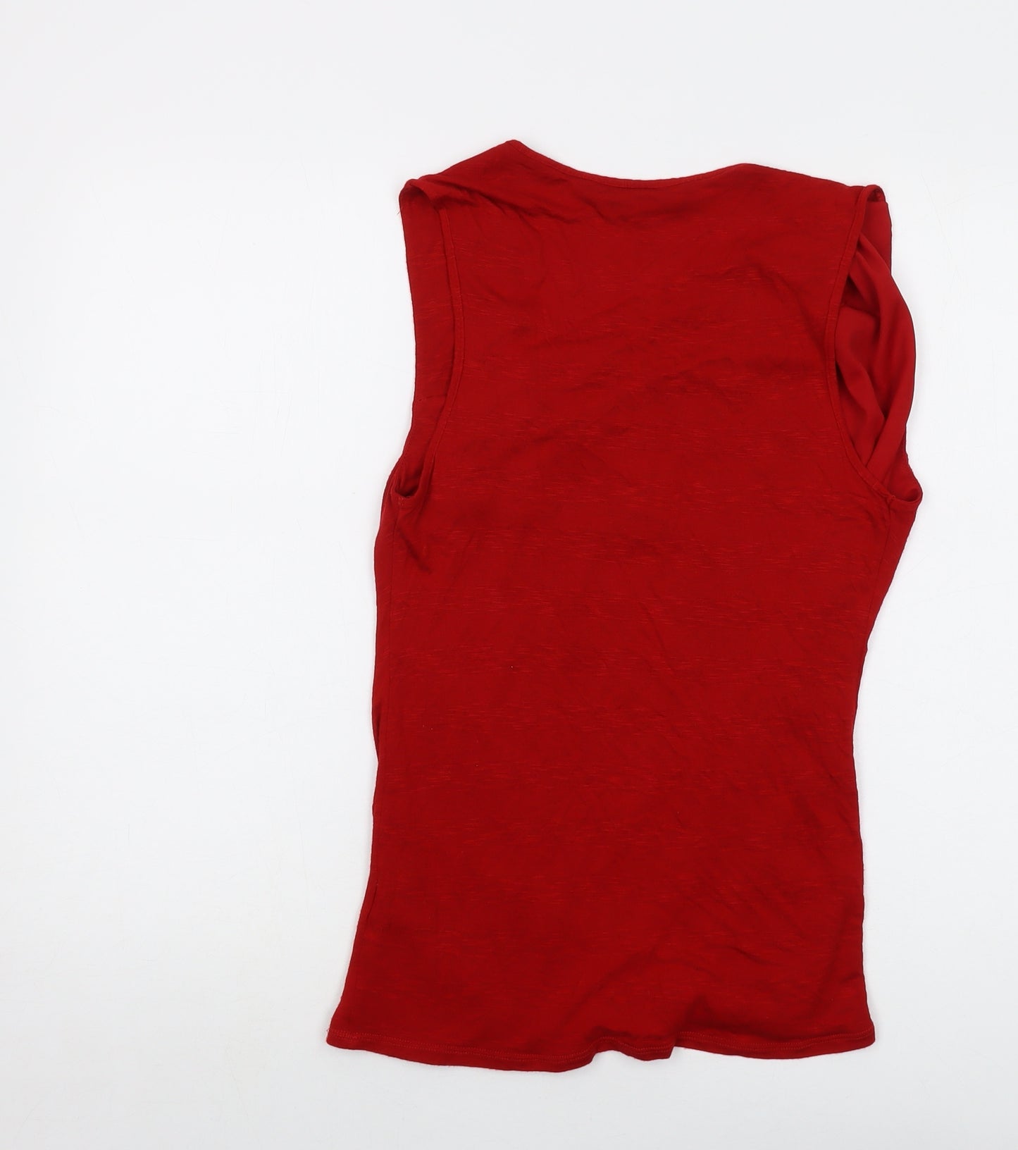 Betty Jackson Womens Red Viscose Basic Tank Size 14 Square Neck