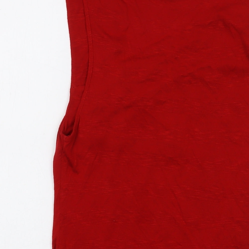 Betty Jackson Womens Red Viscose Basic Tank Size 14 Square Neck