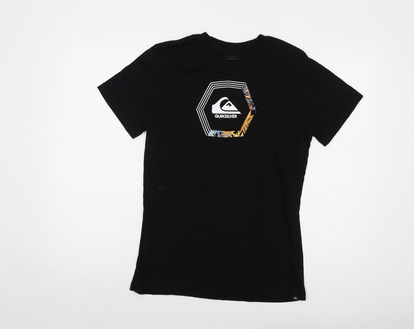 Quiksilver Womens Black Cotton Basic T-Shirt Size XL Crew Neck