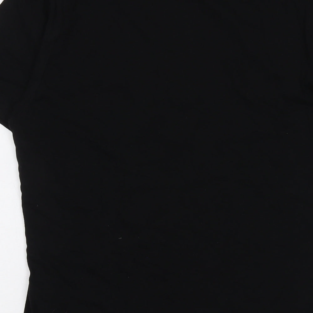 Quiksilver Womens Black Cotton Basic T-Shirt Size XL Crew Neck