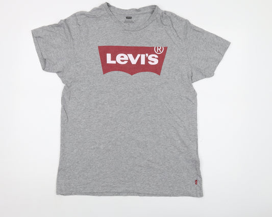 Levi's Mens Grey Cotton T-Shirt Size L Crew Neck