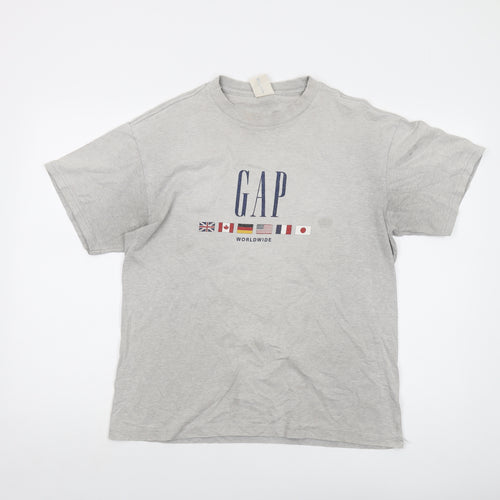 Gap Mens Grey Cotton T-Shirt Size S Crew Neck