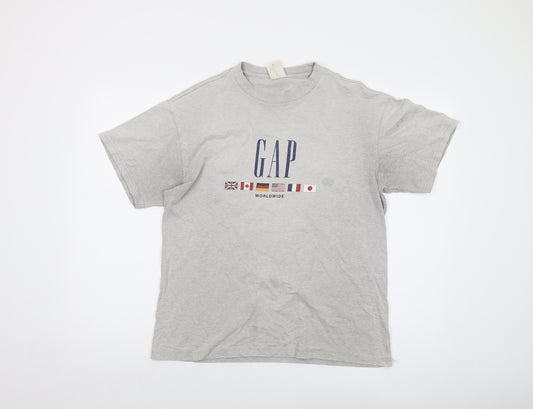 Gap Mens Grey Cotton T-Shirt Size S Crew Neck