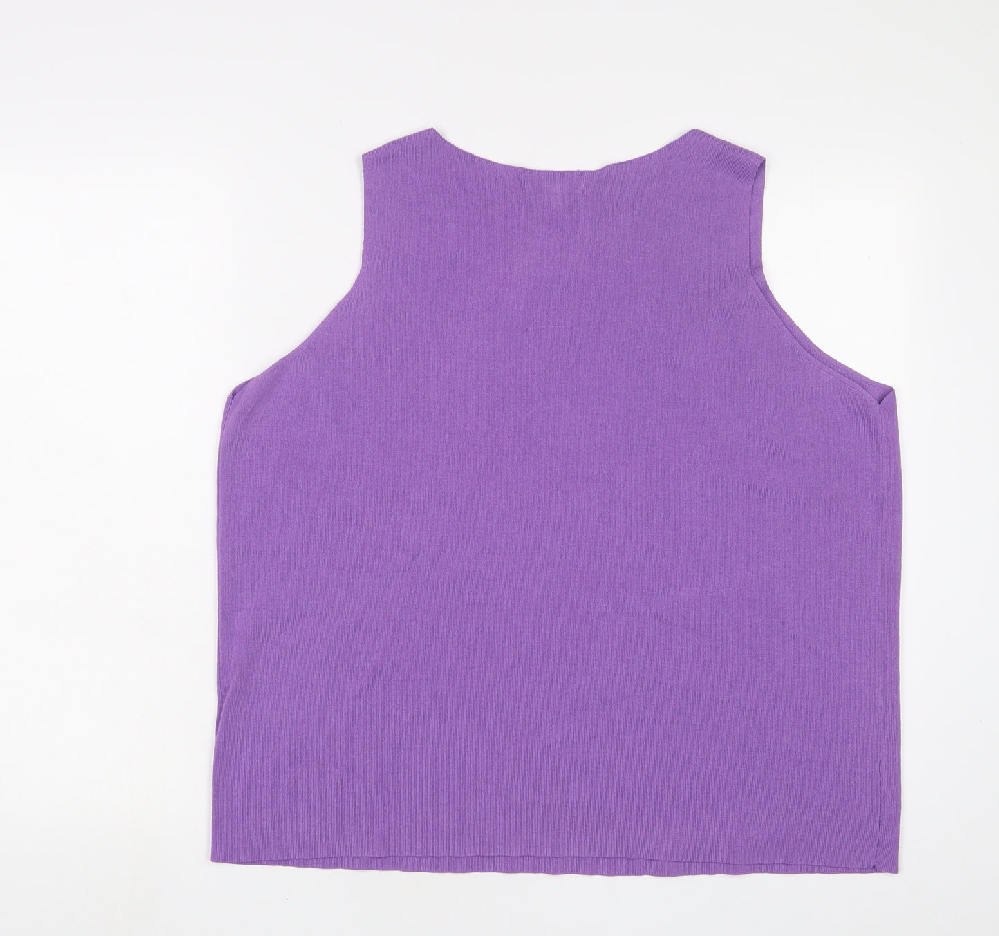 Marks and Spencer Womens Purple Viscose Basic Tank Size 22 Scoop Neck