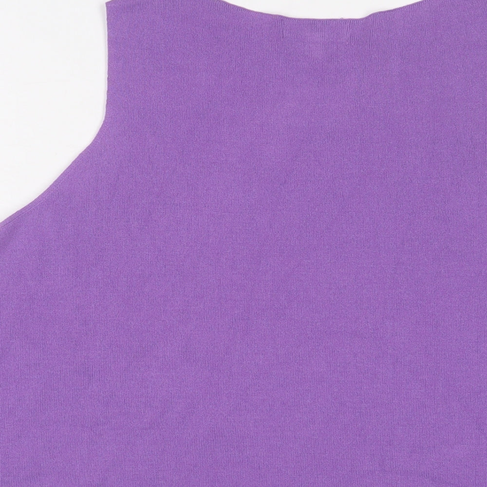 Marks and Spencer Womens Purple Viscose Basic Tank Size 22 Scoop Neck