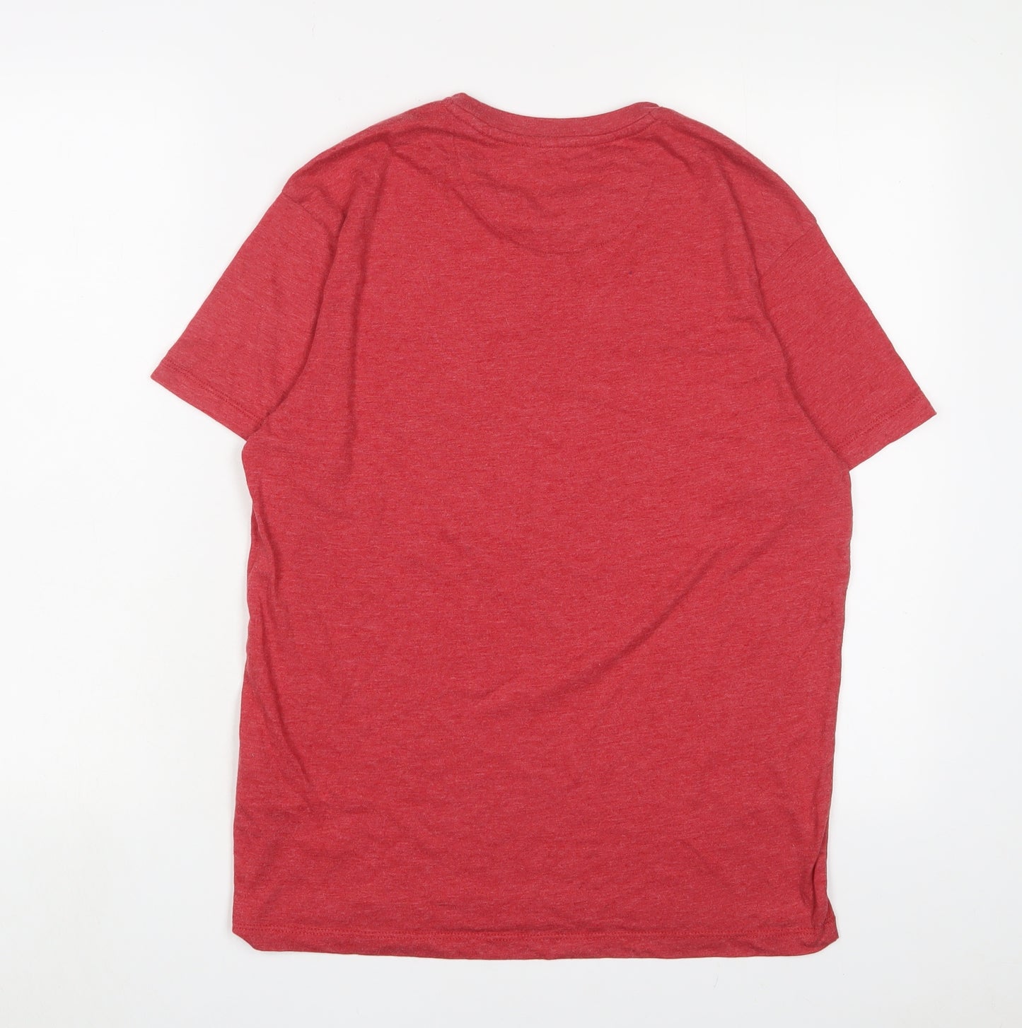 Russell Womens Red Cotton Basic T-Shirt Size S Crew Neck