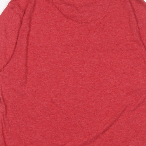 Russell Womens Red Cotton Basic T-Shirt Size S Crew Neck