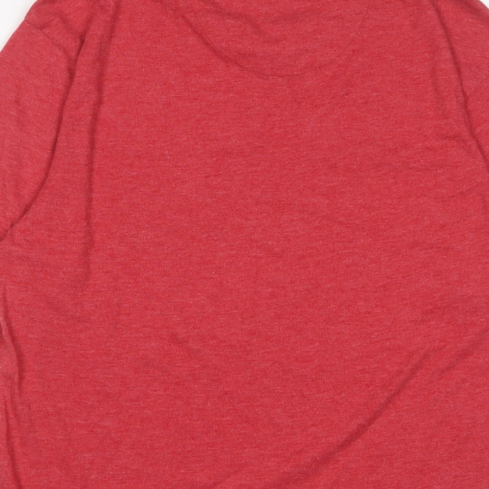 Russell Womens Red Cotton Basic T-Shirt Size S Crew Neck