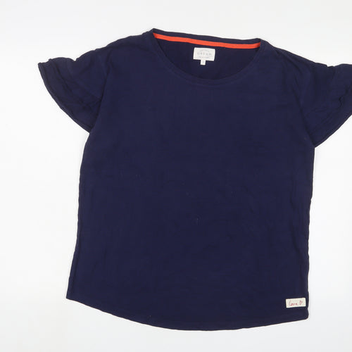 Marks and Spencer Womens Blue Solid Cotton Top Pyjama Top Size 12