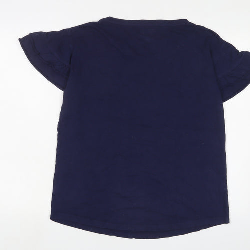 Marks and Spencer Womens Blue Solid Cotton Top Pyjama Top Size 12