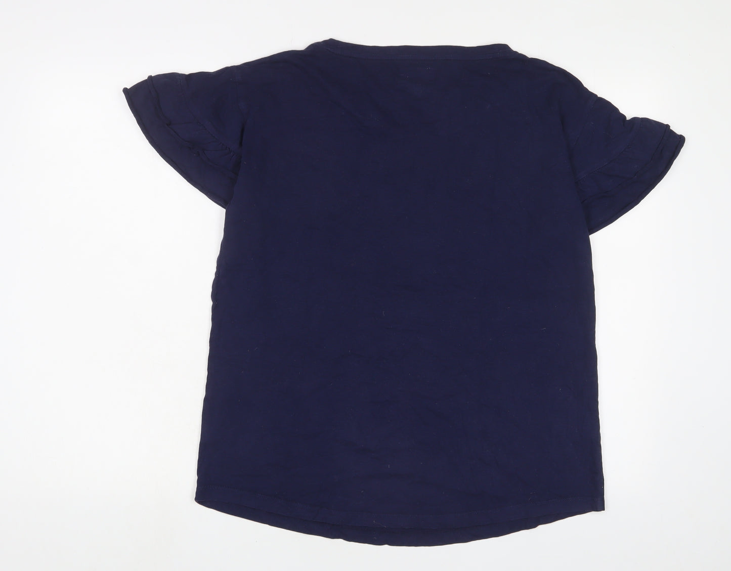 Marks and Spencer Womens Blue Solid Cotton Top Pyjama Top Size 12