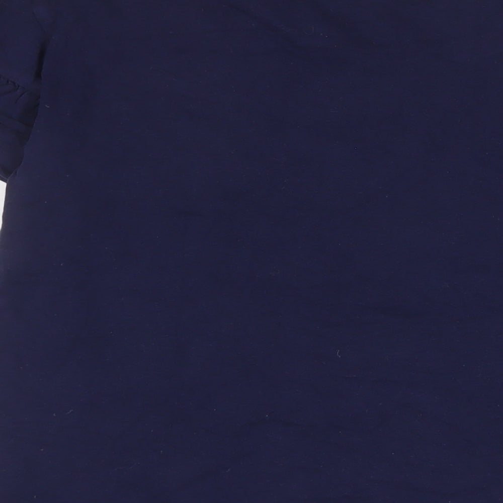 Marks and Spencer Womens Blue Solid Cotton Top Pyjama Top Size 12