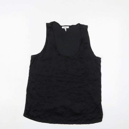 Reiss Womens Black Silk Basic Tank Size M Collared