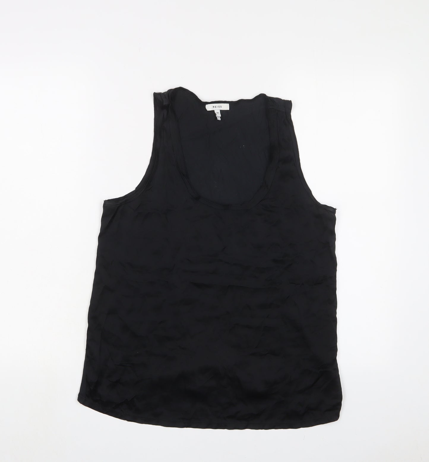 Reiss Womens Black Silk Basic Tank Size M Collared