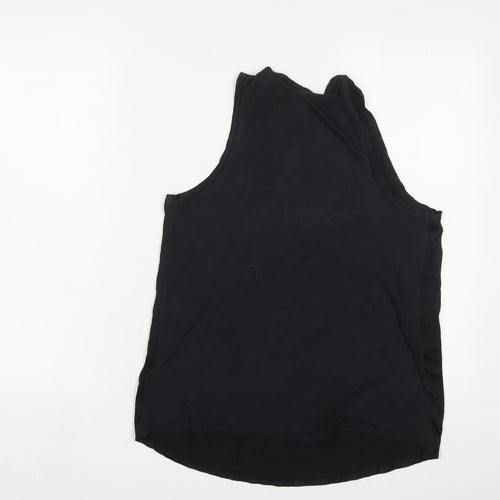 Reiss Womens Black Silk Basic Tank Size M Collared