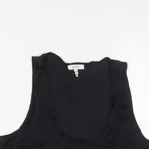 Reiss Womens Black Silk Basic Tank Size M Collared